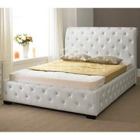 Artisan Diamond Crystal 4FT Small Double Leather Bedstead