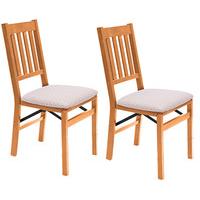 Arts and Crafts Folding Chairs (Pair), Oak, Wood