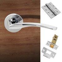 Arizona Status Fire Lever on Round Rose - Polished Chrome Handle Pack