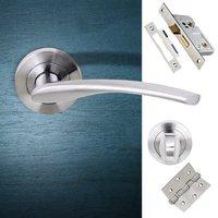 arizona status bathroom lever on round rose satin chrome handle pack