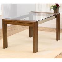 Arturo 150cm Walnut Glass Top Dining Table Only
