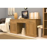 artisan large hidden office twin pedestal desk in oak