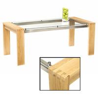 Arturo 180cm Oak Glass Top Dining Table Only