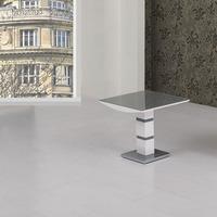 Arctica Glass Lamp Table Square In Grey With White High Gloss