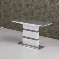 Arctica Glass Console Table In Grey With White High Gloss