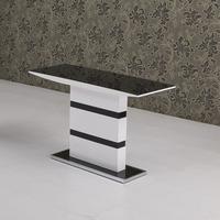 Arctica Glass Console Table In Black With White High Gloss
