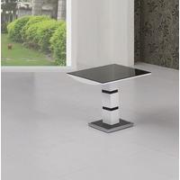Arctica Glass Lamp Table Square In Black With White High Gloss