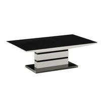 Arctica Coffee Table In Black Glass And White High Gloss