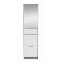 Aria Wardrobe And Shoe Cabinet In Brushed Oak And White Gloss