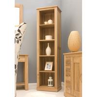 Artisan Wooden Narrow Bookcase In Oak