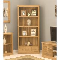Artisan Large Bookcase In Oak With 3 Drawers