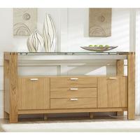 Arturo Modern Solid Oak With Glass Sideboard