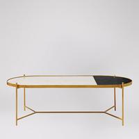 aravali coffee table in white marble brass