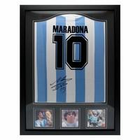 Argentina Maradona Signed Shirt (Framed)