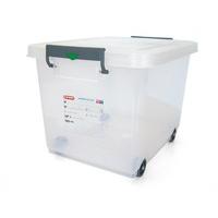 Araven 91183 Food Storage Box, Lid with Wheels and Colour Clips, 50 L, 530 mm x 396 mm x 379 mm
