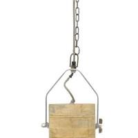 Artisanti Merle Grey Metal and Wood Pendant Light - Large