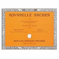 ARCHES 23 x 31 cm 300 gsm Rough Grain Glued on 4 Sides Block Watercolour Paper - Natural White (Pack of 20 Sheets)