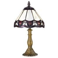 Art Deco Tiffany Table Lamp with Golden/Bronze Resin Base