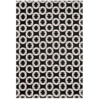 Arklow Microfibre Black Buckles Geometric Rug 100x150