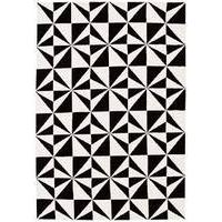 Arklow Microfibre Mosaic Mono Black Rug 120x170