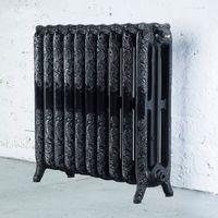 Arroll Montmartre 3 Column Radiator Black & Silver (W)834mm (H)760mm