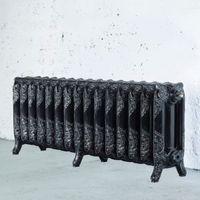 arroll montmartre 3 column radiator black silver w1234mm h470mm