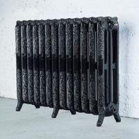 arroll montmartre 3 column radiator black silver w1074mm h760mm