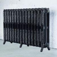 arroll montmartre 3 column radiator black silver w1234mm h760mm