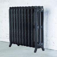 arroll montmartre 3 column radiator black primer w834mm h760mm