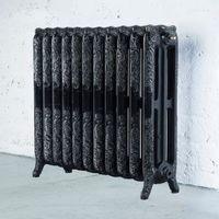 arroll montmartre 3 column radiator black silver w914mm h760mm