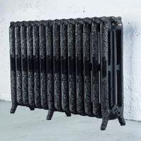 arroll montmartre 3 column radiator black silver w1154mm h760mm