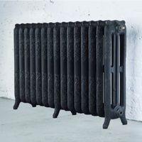 arroll montmartre 3 column radiator black primer w1234mm h760mm