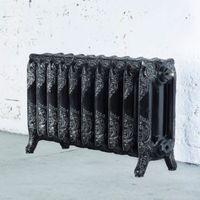 Arroll Montmartre 3 Column Radiator Black & Silver (W)834mm (H)470mm