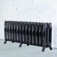 Arroll Montmartre 3 Column Radiator Black & Silver (W)1154mm (H)470mm