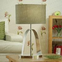 Arc Table Lamp with Olive Green Shade