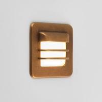 ARRAN 7877 Arran Square Exterior Wall Light In Antique Brass Finish With Acid Etched Glass Diffuser
