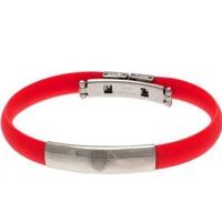 Arsenal Crest Rubber Band Bracelet - Stainless Steel