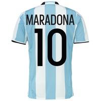 Argentina Home Shirt 2016 Lt Blue with Maradona 10 printing