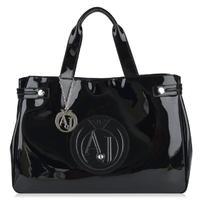 armani jeans large high shine shopper bag