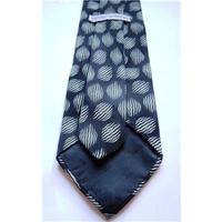 Armani Midnight black and Moonlight Silver Weave Luxury Silk Designer Tie