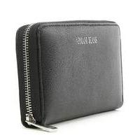 Armani Jeans Black Leather Zip Wallet