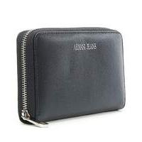 Armani Jeans Navy Leather Zip Wallet