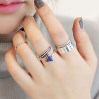 arrow simple circle adjustable ring set midi ringsset of 4