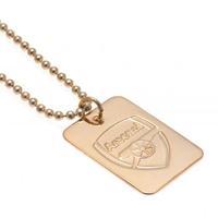 Arsenal F.C. Gold Plated Dog Tag &amp;amp; Chain