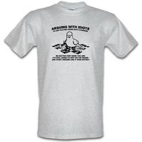 Arguing With Idiots Is Like Playing Chess With A Pigeon male t-shirt.