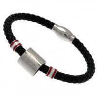 arsenal fc colour ring leather bracelet