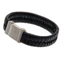 Arsenal F.C. Single Plait Leather Bracelet