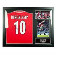 arsenal fc bergkamp signed shirt framed