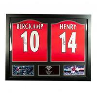 arsenal fc bergkamp ampampamp henry signed shirts dual framed