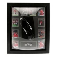 arsenal fc wright signed boot framed